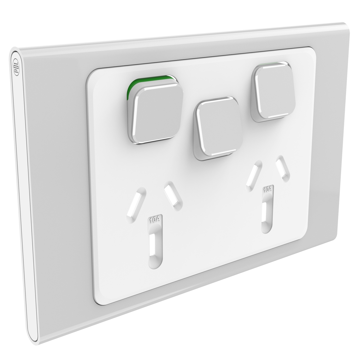 PDL Iconic Styl, cover frame, 3 switches & 2 sockets, horizontal - Silver